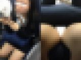 (電車対面）(顔出し)ボックス席…対面するOLさん…タイトミニでパンストふとももをくぱぁ～っとひらいちゃった無防備な▼をゼロ距離