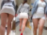 【100センチ超え尻①】☆ミニワンピ正面パンチラと圧巻デカ尻！