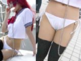 【スーパー高画質】一眼熱写！コスプレお姉さん大好き37[ニーハイと白パンツ合わせ]