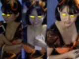 4K版【A】013 -ハロウィン、童顔女子は胸元の大きく開いた衣装では恥ずかしい-