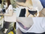 [市バス胸チラ]営業OLお姉さん、おっぱい出てますよ