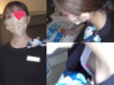 【ホテルウーマン】テレビ修理中に乳首丸見え＆下からは絶景ハミ出し下乳！
