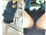 ★無防備なミニスカJK 大きく開いた足の間から股間を直下接写撮り ☆逆さ撮り